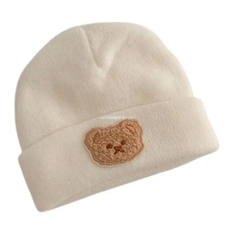Baby Hat Autumn Winter Cartoon Knitted Warm Bonnet Caps Solid Color Breathable