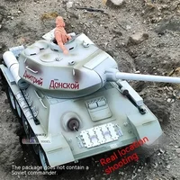 Russian Tank 1:16 Rc T34/85 Painted Snow Version Tank Competitive Gun Turret Rotating Remote Control Simulation Model Toy 2
