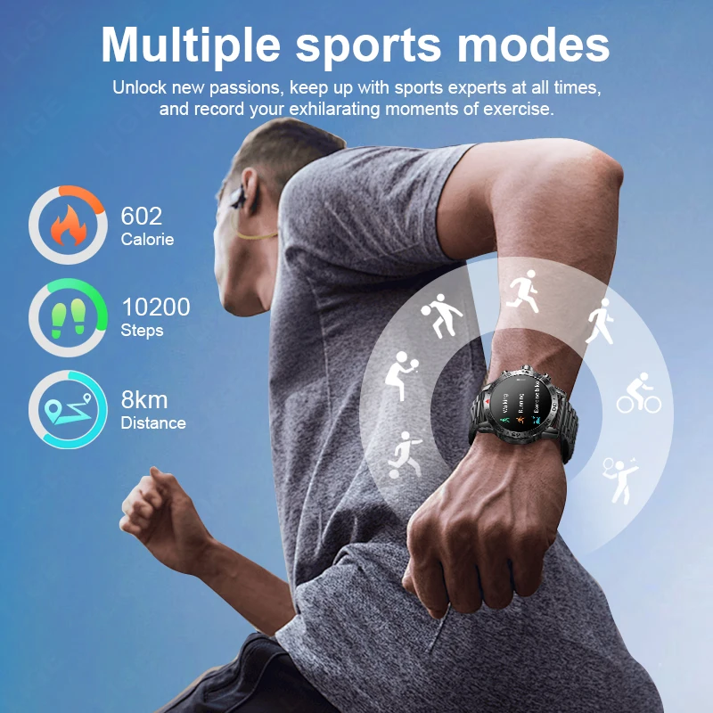 2024 New Original Bluetooth Call Smart Watches Sports Fitness Man Watch Heart Rate Blood Oxygen Waterproof Smartwatches For Men 6