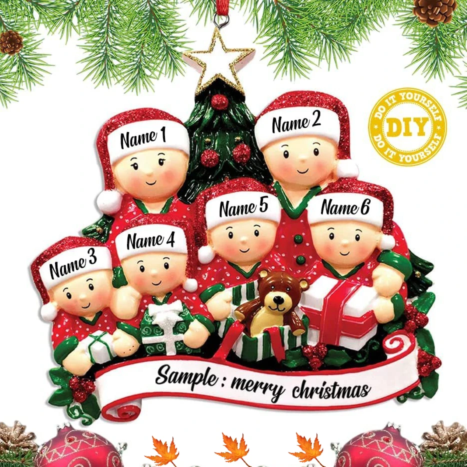 

Подвесное украшение для рождественской елки, новый год 2024, рождественская подвеска «сделай сам», персональные рождественские украшения для семьи, для дома, 2023, Рождество