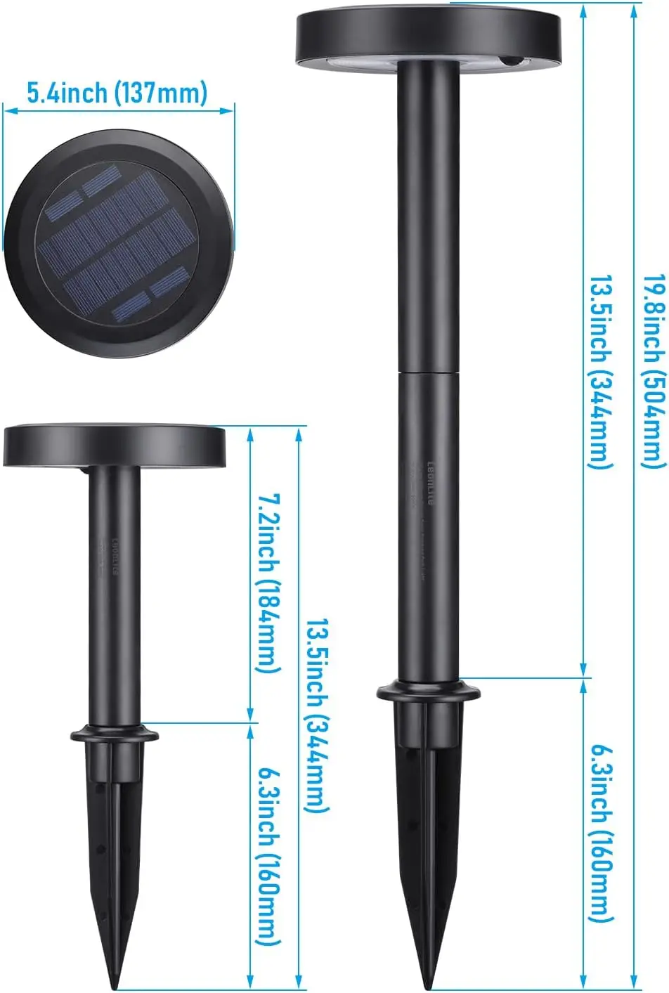 2CCT Solar Landscape Pathway Lights Outdoor Lights for Garden, Sidewalk, 2700K Soft White /4000K Cool White, Pack of 6 6