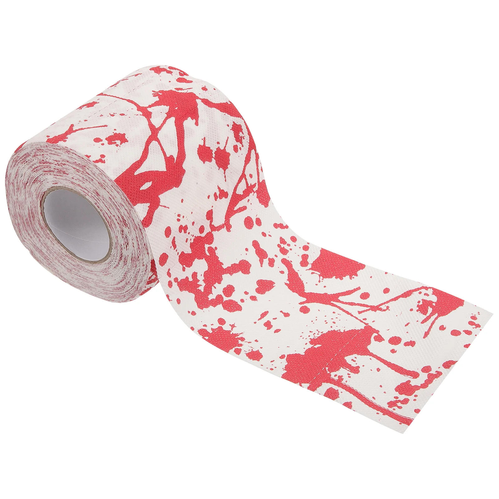 Bloodstain Scary Printed Roll Paper Red Toilet Paper for Bathroom Decor and Halloween Party Supplies