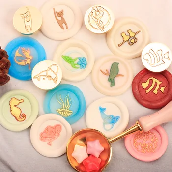 귀여운 돌고래 우표, 단일 헤드 해양 동물 시리즈, 화재 페인트 우표, 미니 봉투 도장 장식 왁스 우표, 2.2cm