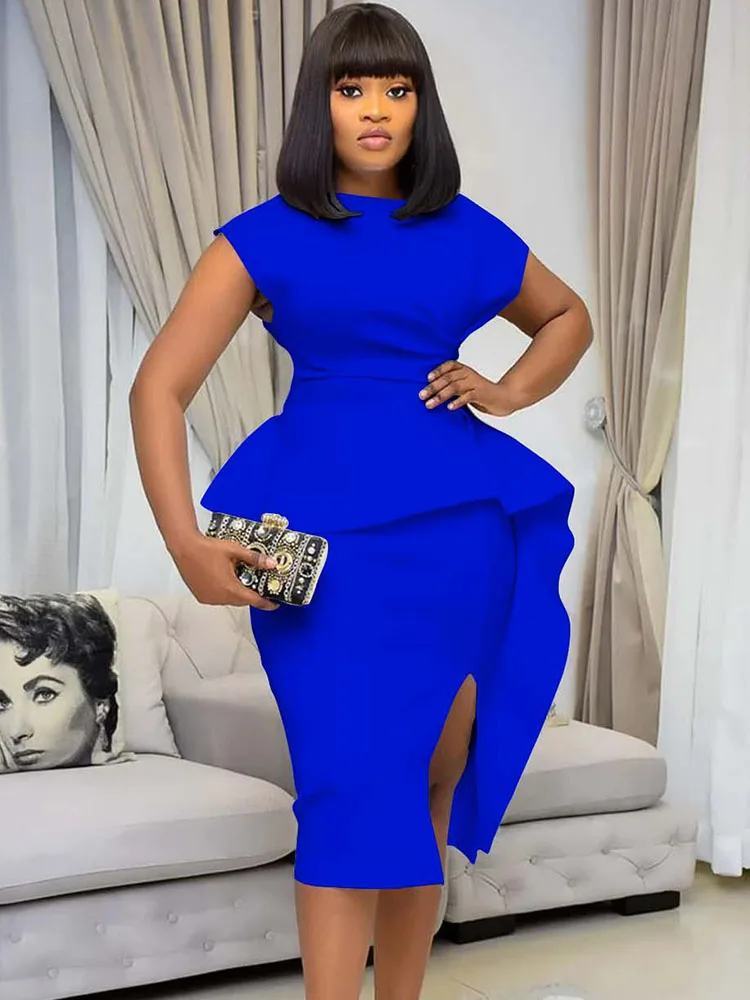 Ameri vintage LADY LIKE PEPLUM DRESS（Elegant Vintage Classy