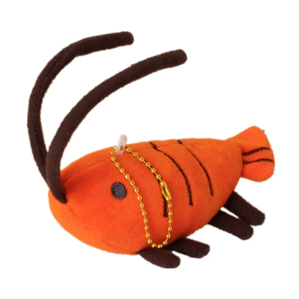 Stuffed Lobster Plush Pendant Animal Soft Shrimp Plush Toy Pendant Funny Design Cute Shrimp Plush Doll Keychain Bag Pendant