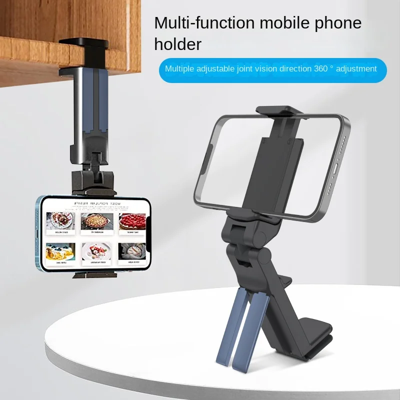 Mobile Phone Holder Multifunctional Travel Mini Desktop Stand Adjustable Rotating Folding Portable Kitchen Mobile Phone Holder