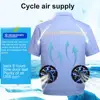 Men's Summer Vest Fan Air-conditioning Clothing UBS Charging Cooling Short-sleeved Jacket Work Shirt Outdoor Fishing Clothing 1