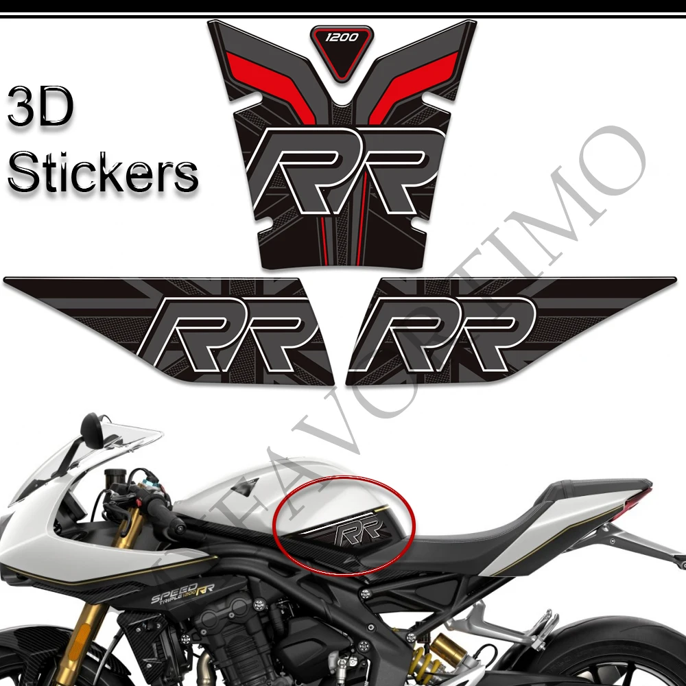 

For Triumph Speed Triple 1200RR 1200 RR Motorcycle Stickers Decals Gas Fuel Oil Kit Knee Tank Pad Grips 2019 2020 2021 2022 2023