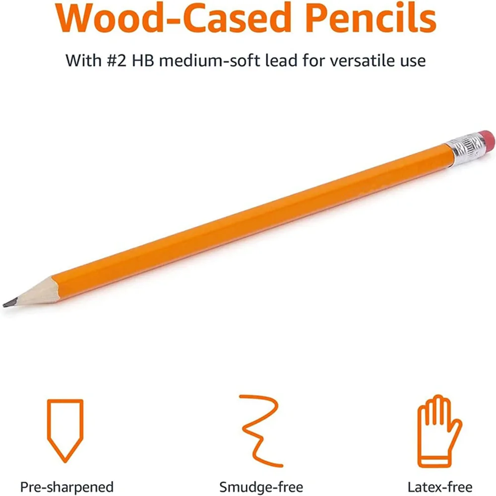 Pre-Sharpened #2 HB Wood Pencils 4