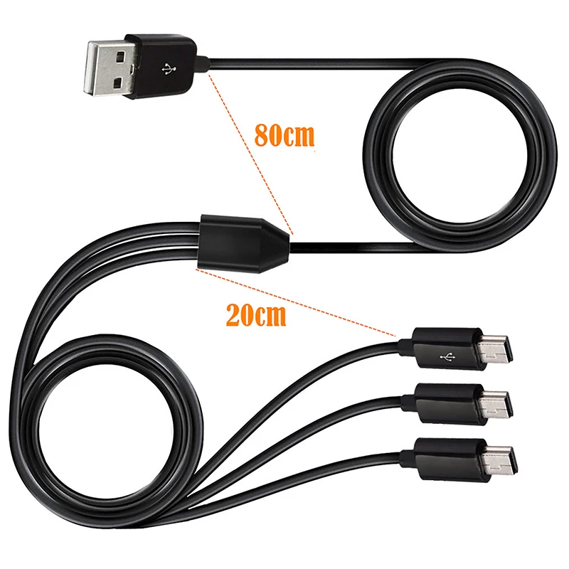 미니 USB 데이터 충전기 케이블, 1 계량기 고속 충전, 미니 USB Y 분배기 케이블, 1m 3 in 1 USB A 수 1-3 미니 USB 5 핀, 1PC