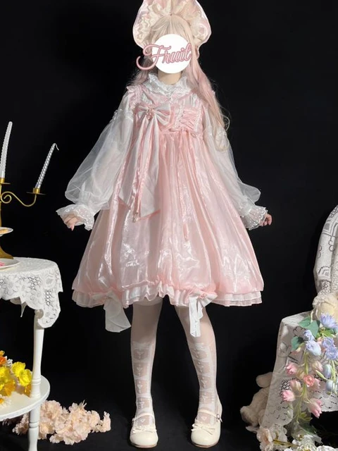 KIMOKOKM-Lolita Princesa Estilo JSK Vestido, Adorável Kawaii