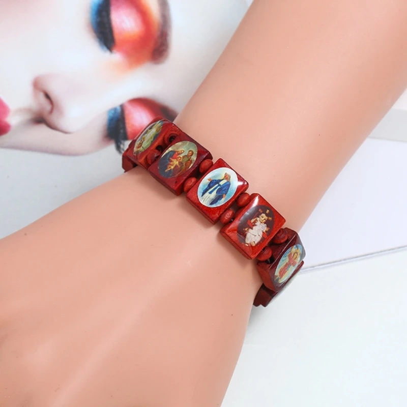 Colorful Wooden Rosary Bracelet