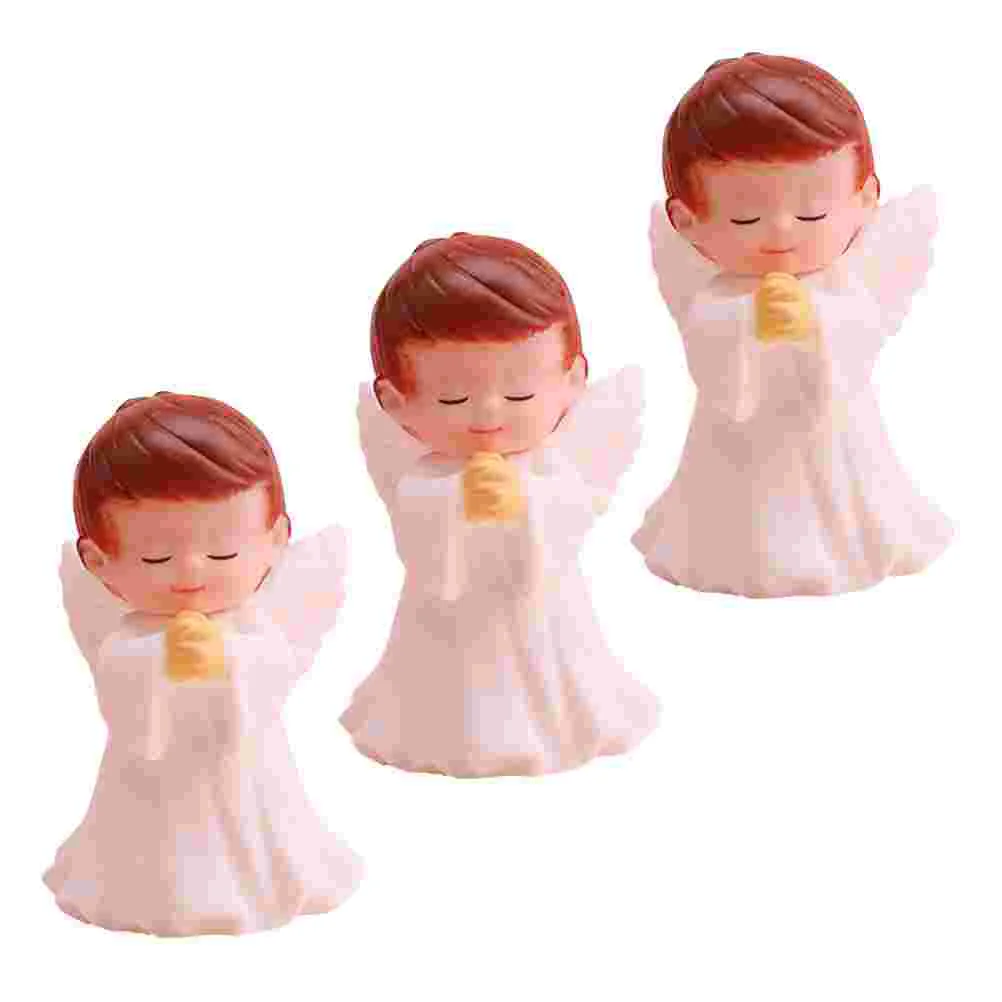 

Figurine Decor, 3 Praying Statue Creative Figurine Home Desktop Ornament, Indoor Outdoor Decoration ( White W )