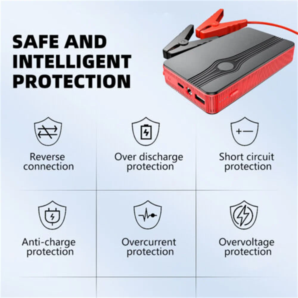 Car Jump Starter 600A 12V Battery Boost Charger Power Bank 20000mAh Emergency Start Device Car Battery Starting Tool