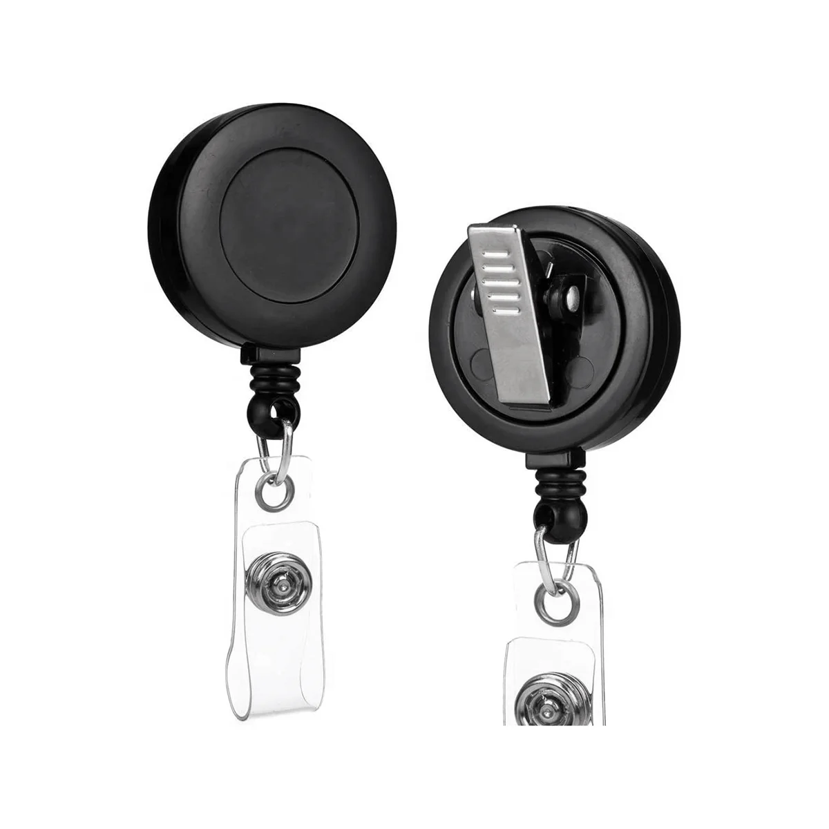 2 Pack - Retractable ID Name Badge Holder Reels with Swivel