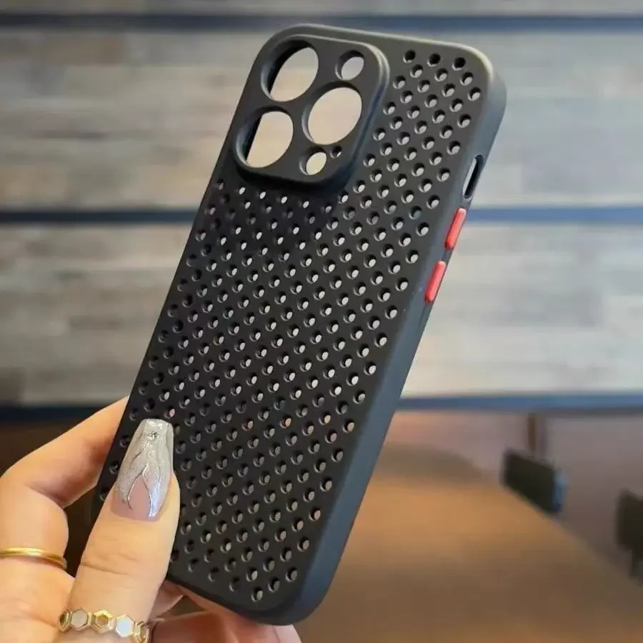 Luxury Heat Dissipation Mesh TPU Soft Shell Shockproof Phone Case