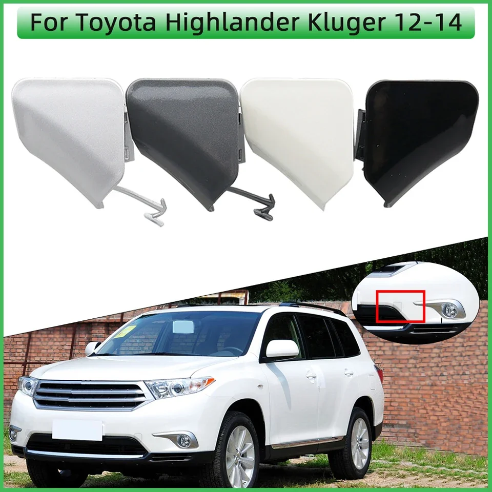 

Car Front Bumper Tow Hook Hauling Trailer Cap For Toyota Highlander Kluger 2012 2013 2014 Towing Hook Eye Cover Lid Garnish Trim