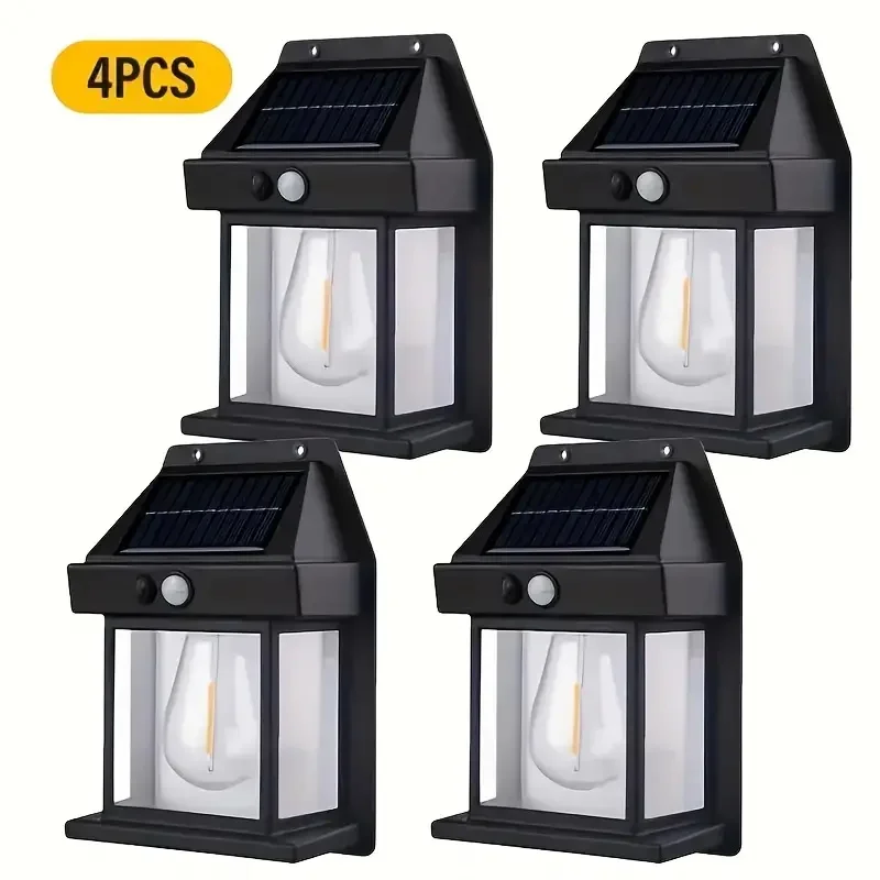 Enhanced Solar-Powered Outdoor Garden Lamp with Motion Sensor and Warm White LED Lighting