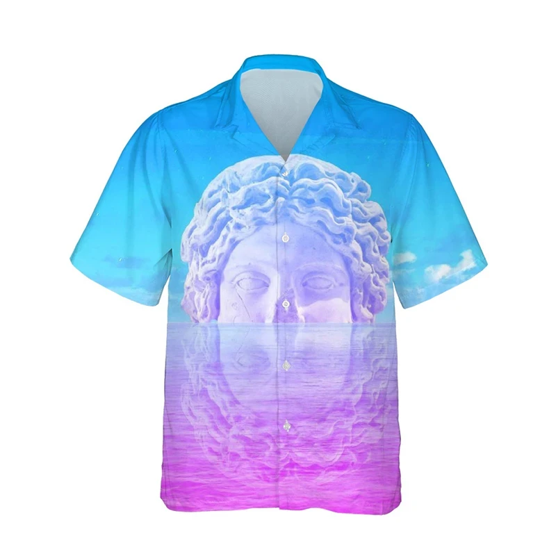 thumbnail image 1 of Camisas hawaianas de moda para hombre, camisas casuales de manga corta con botones hacia abajo para hombre, blusa de verano con estampado 3D, ropa de calle, 1 of 5