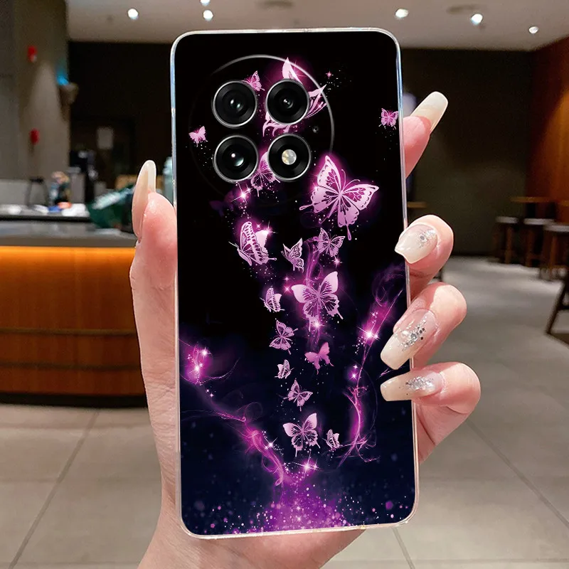 Floral Butterfly Soft Silicone Transparent Phone Case Cover