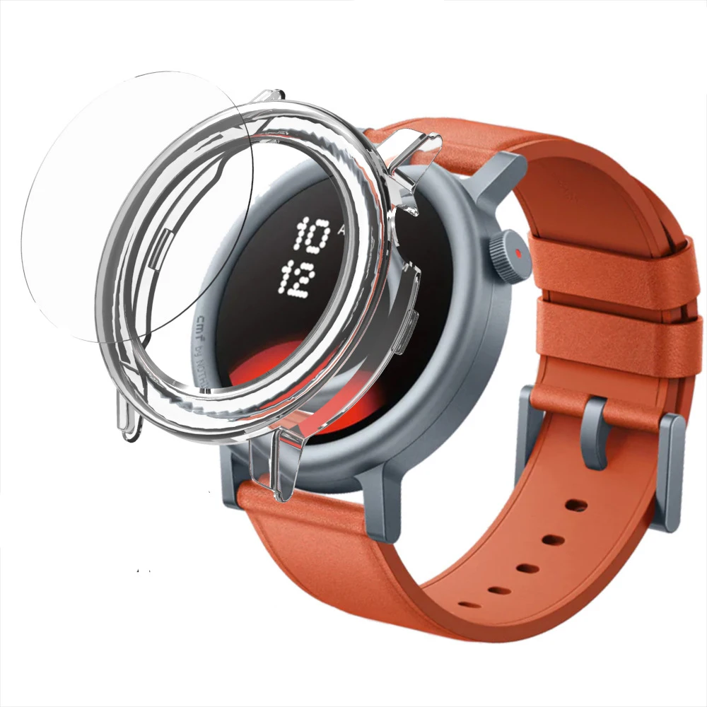 Premium Full Frame Hard Edge Glass Screen Protector Case - Smartwatch Protective Cover Accessories