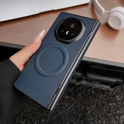 Premium Carbon Fiber Magnetic Protective Back Cover Case - for Mate X6 (Blue)