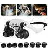 Gafas de aumento 10X 15X 20X 25X lámpara de luz Led lupa de cabeza joyería diadema lupa gafas de ojo gafas de vidrio óptico reparación de herramientas