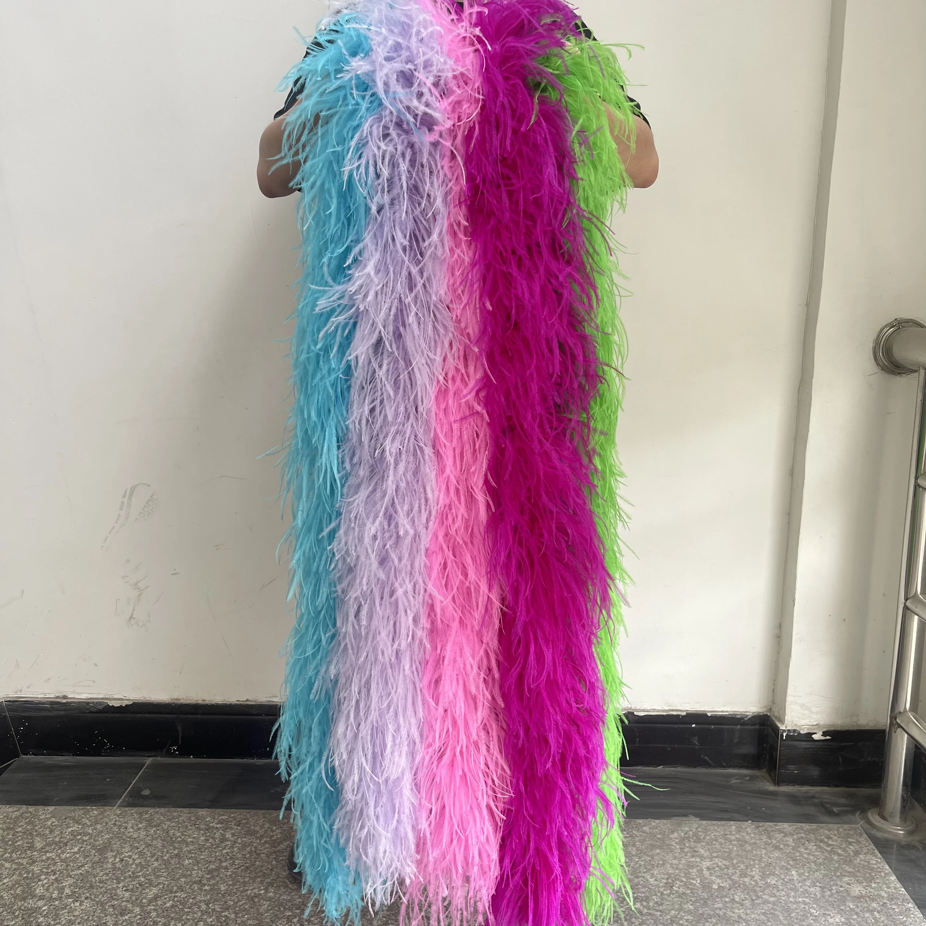 6 Ply Fluffy Colored Ostrich Feathers Boa 1/2/3/4Meters Feather