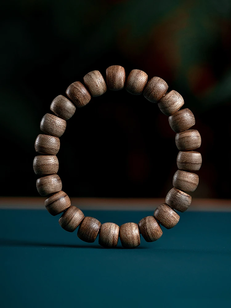 

High Quality Natural Kalimantan Agarwood Bracelet Fidelity Old Materials Eaglewood Buddha Beads Crafts Wooden Hand Toy
