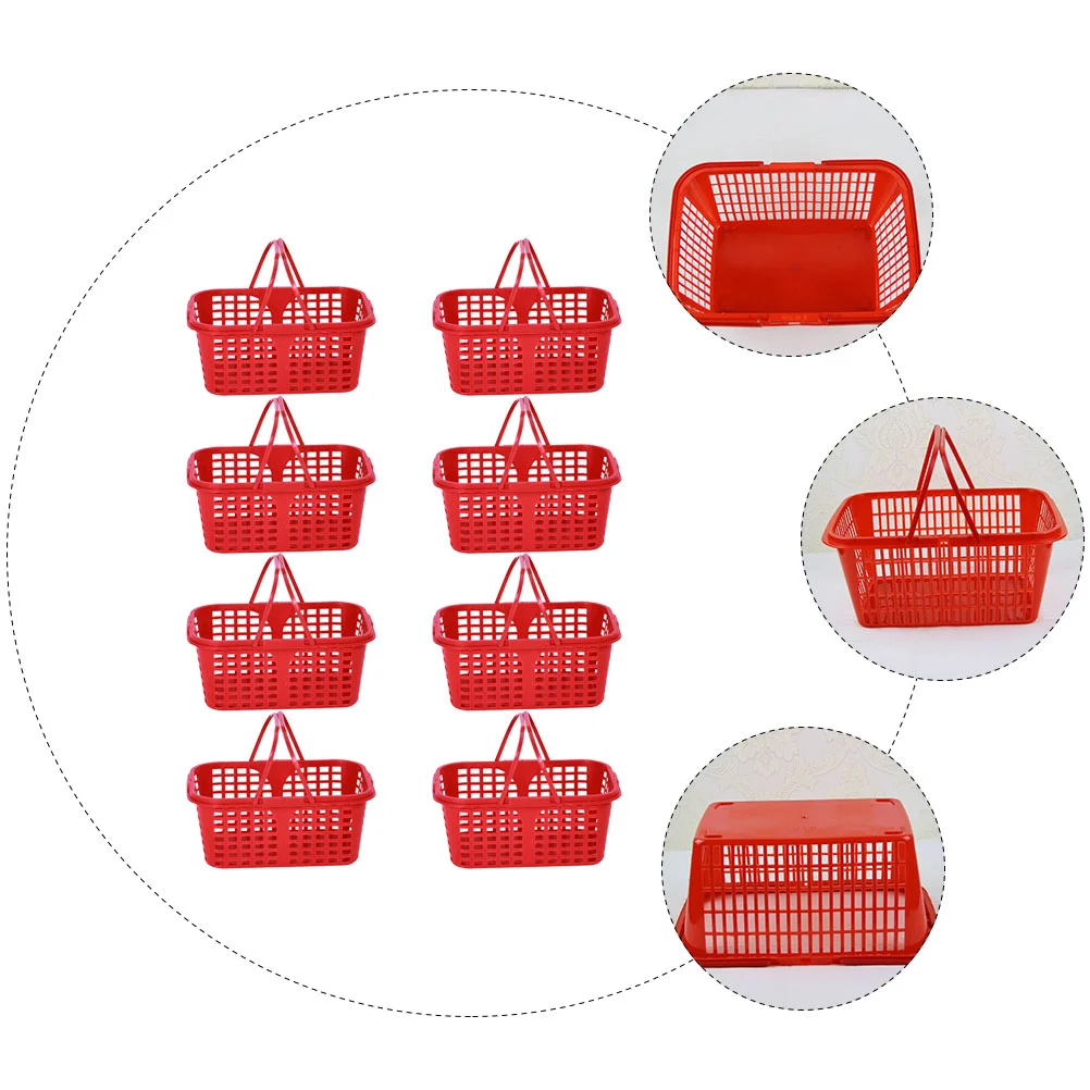 

8 Pcs Fruit Picking Basket Baskets with Handles Plastic to Go Containers Reusable FIG Small Orange Practical Grocery Box