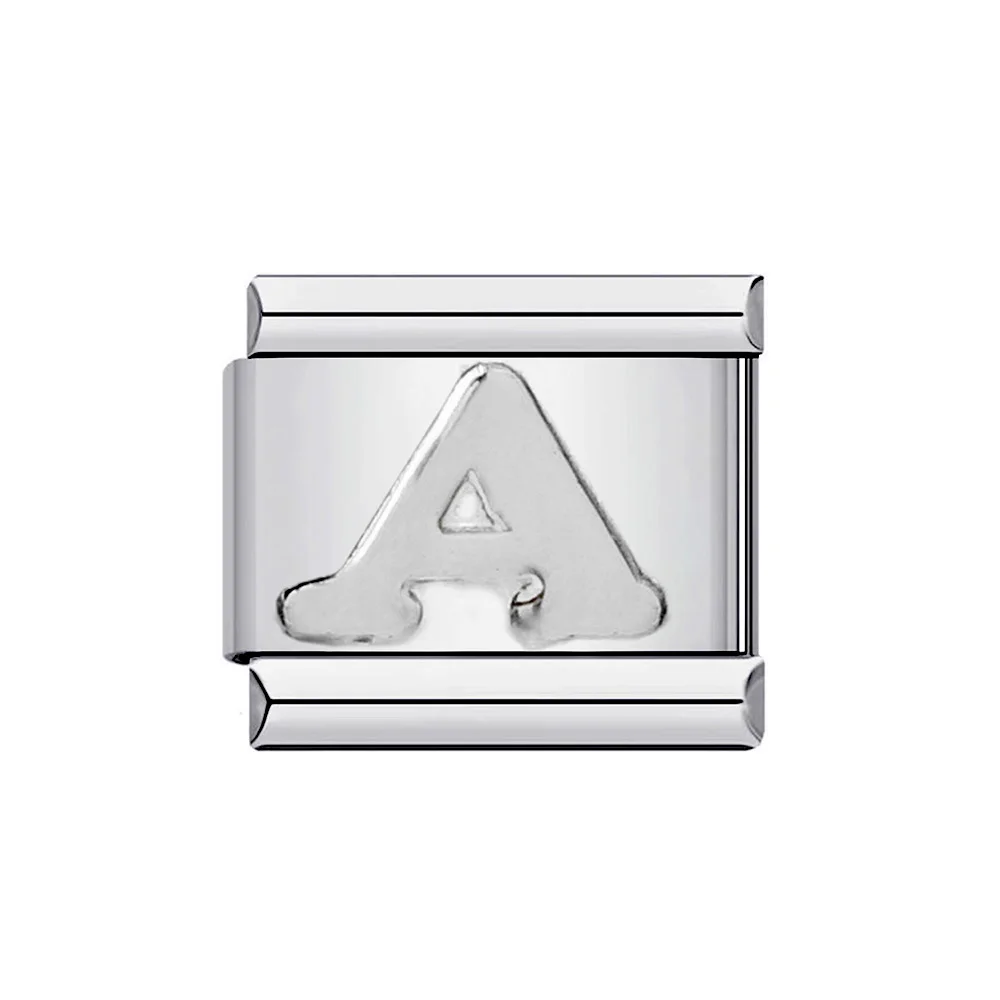 Silver 26-Letter A-Z Custom Charm Bracelet in Italian Stainless Steel