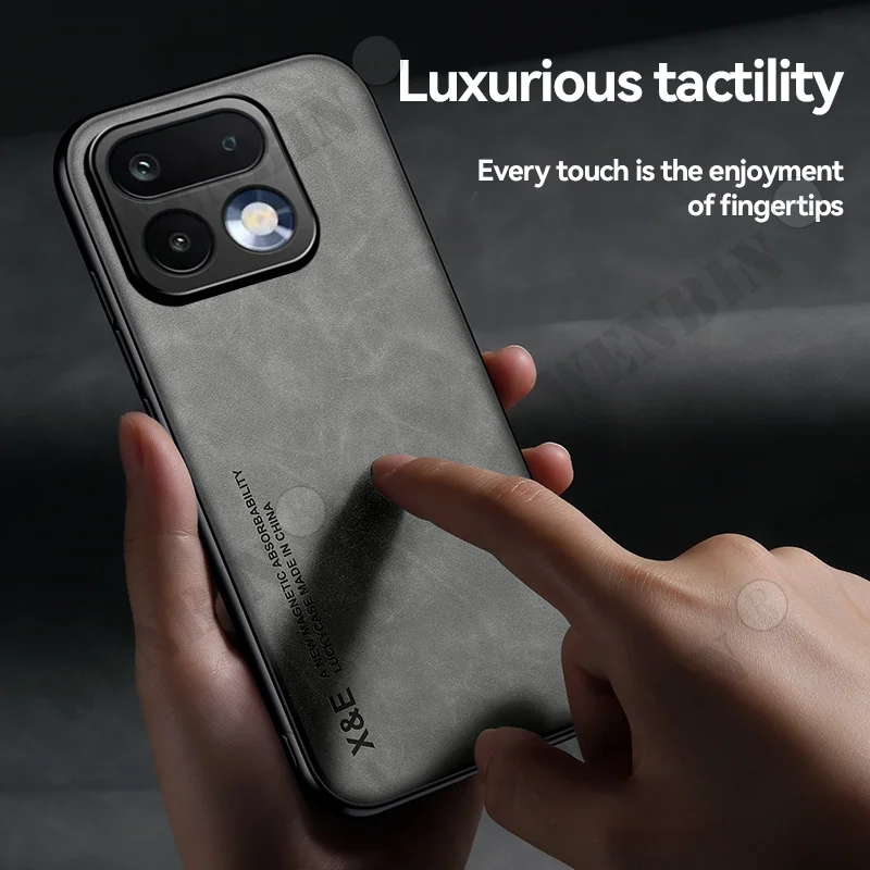 Luxury Leather Case with Metal Plate Support and Car Holder