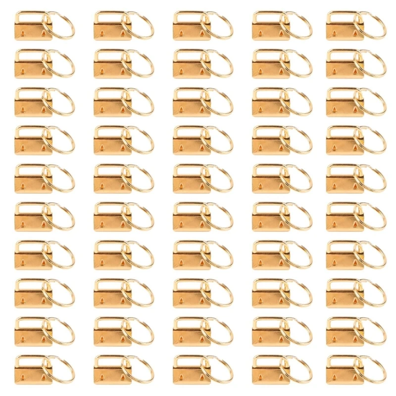 50 Pieces Keychain Split Ring Key Fob Hardware for Key Lanyard Key Chain Making 5