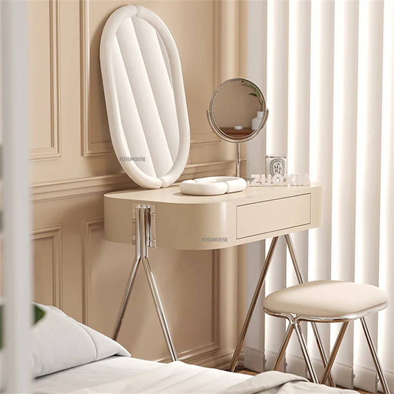 Modern minimalist mini bedroom luxury compact bedside makeup table
