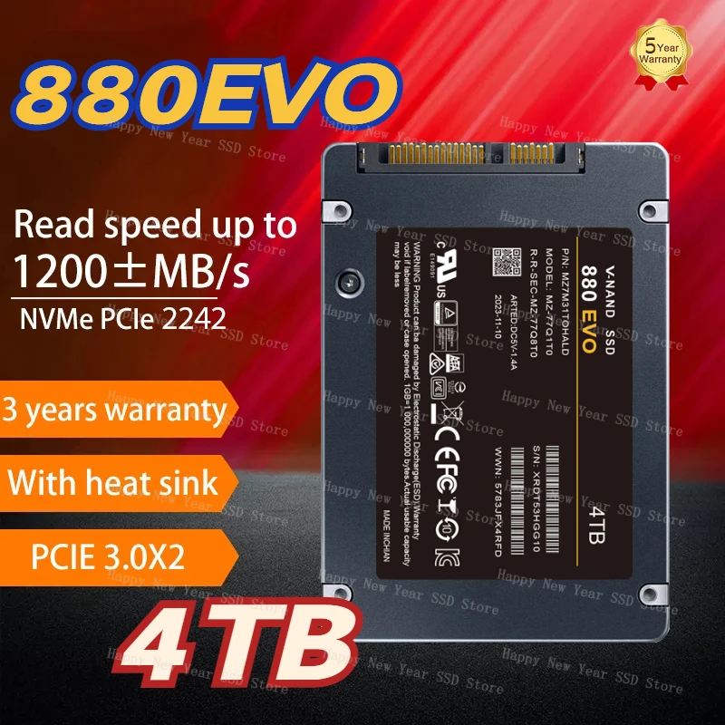 

High Speed 2.5Inch 4TB 880 EVO Portable SSD Sata Hard Drive for Laptop Micro PS5 Desktop 2TB 1TB Internal Solid State Hard Disk