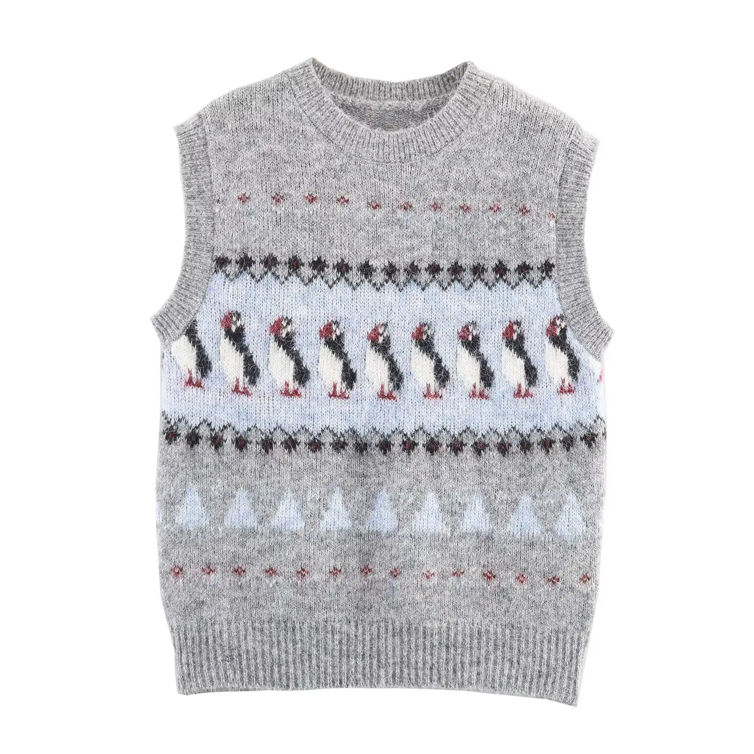 Women's Autumn Winter Sweater Vest Female British Casual Elegant Sweater Tops Chic Street Joker Preppy Style Sweater Pullover