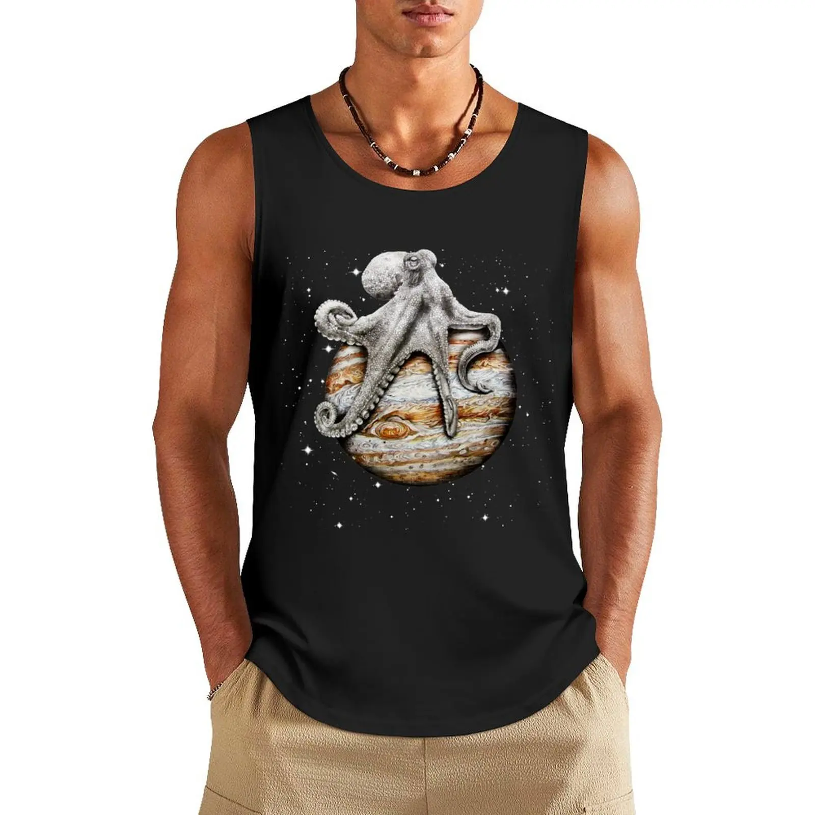 Celestial Cephalopod Tank Top cotton t-shirts man anime clothes gym Men's t-shirts