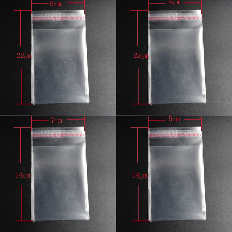 

Pouches 50pcs 12*20cm Clear Resealable Cellophane/BOPP/Poly Bags Transparent OPP Packing Plastic Bags Self Adhesive Seal