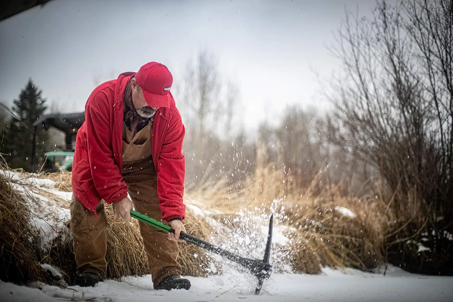 Pick Mattock with Heavy Duty Forged Head Construction, Solid Fiberglass Core, Ergonomic No-Slip H-Grip Handle, Garden Pick Axe