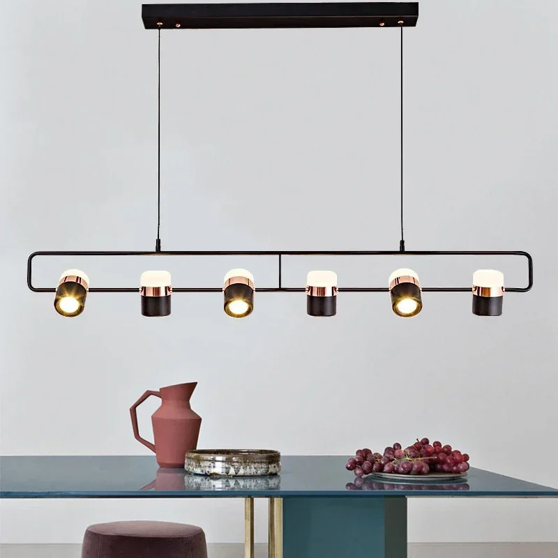 

Nordic Modern Designer Long Dining Room Chandelier Simple Creative Personality Bar Lamp Bedside Small Droplight Retro