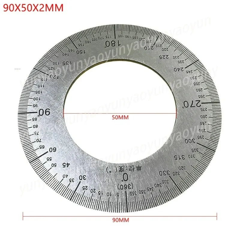 1 조각 다이얼 스테인레스 스틸 앵글 다이얼 360도 각도기 원형 액세서리 측정 도구 장식 플레이트