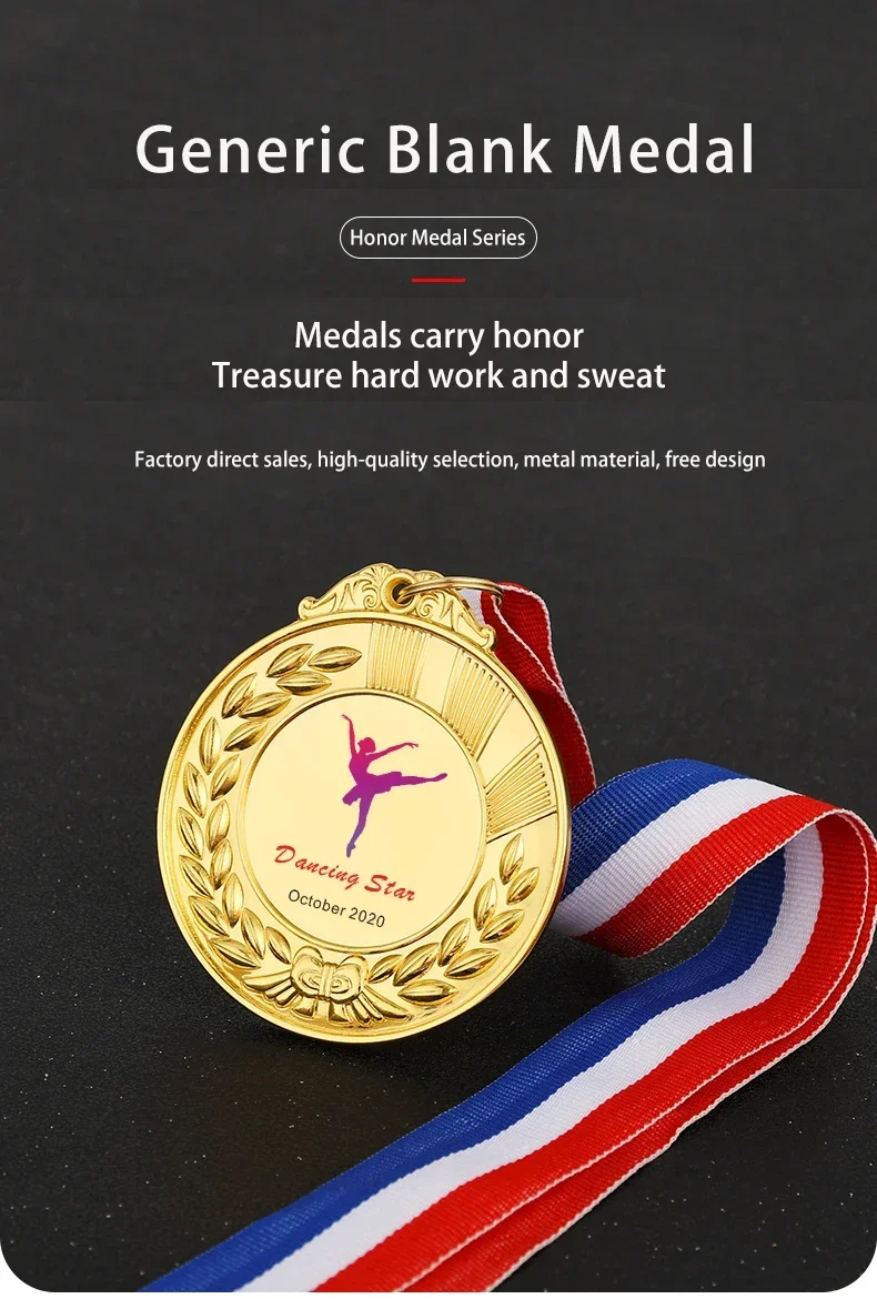 Description Picture 3 of item65MM Metal Medals Award Sports Game Competition Winner Medal Souvenirs Free Color Printed or Engraved Personalized Customized