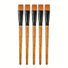 5/10pcs Premium Flat Paint Brush Set - Versatile Synthetic Nylon Brushes for Watercolor, Acrylic, Oil Painting & Body Art 2