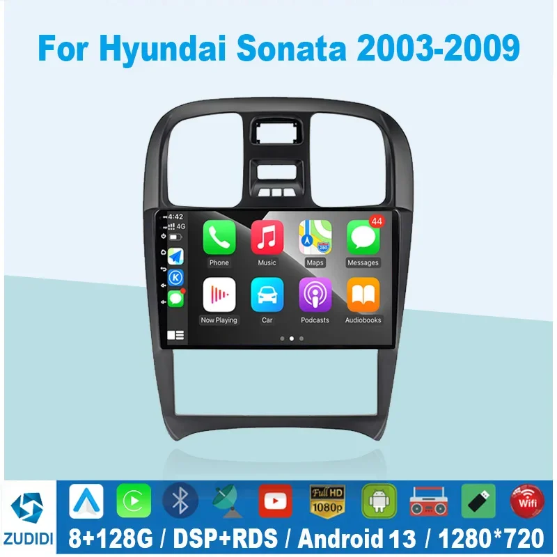 

Автомагнитола 2DIN на Android 13 для Hyundai Sonata 2004-2009, мультимедийный видеоплеер с GPS-навигацией, 4G, Wi-Fi, Carplay, головное устройство 2DIN