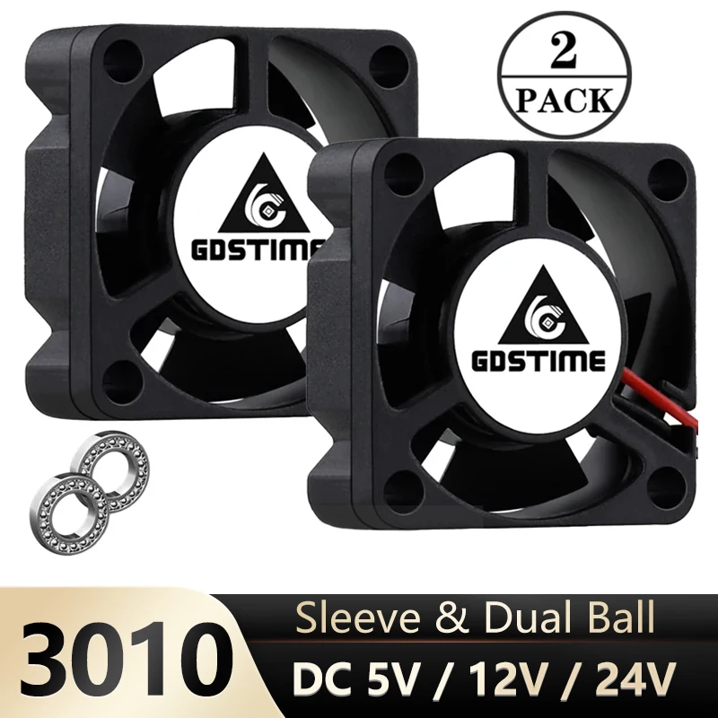 Gdstime-ventilador para Impressora 3d Tamanho 3010 cm x 3cm Placa Gráfica com Rolamento de Esferas Refrigeração Ventilador Axial