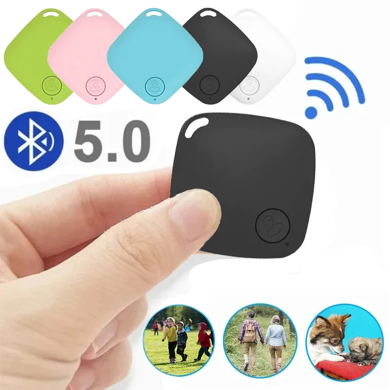 GPS Locator Mini GPS Tracker Bluetooth 5.0 Anti-Lost Device Square Cat Dog Pet Kids Bag Wallet Tracking for IOS/Android Smart Finder