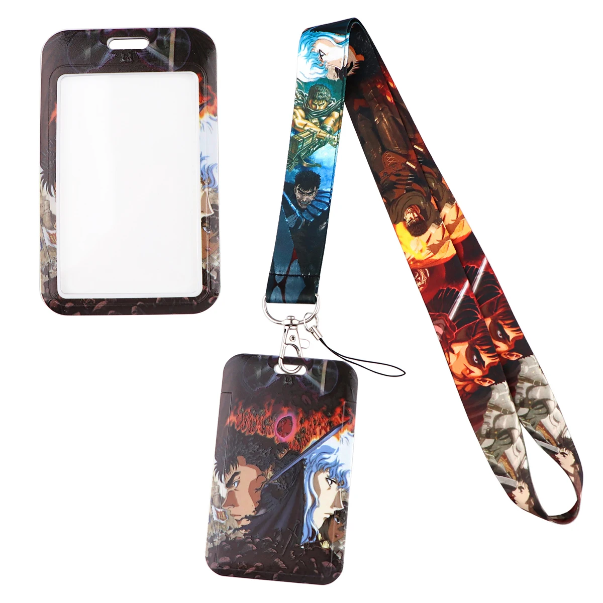 YQ1227AnimeSwordsmanKeychainLanyardBerserkNeckStrapForKeysID