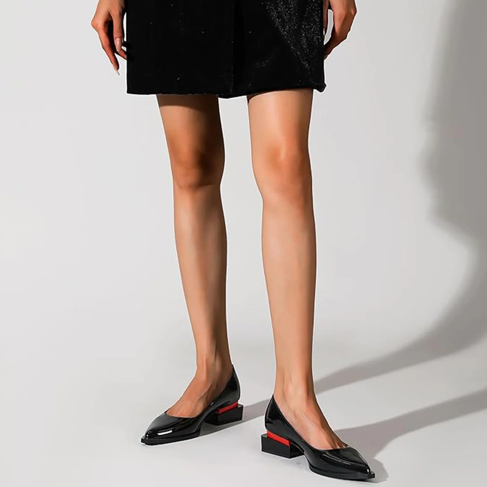 Women's Fashion Forward Pumps & Loafers - Low Chunky Heel, Sleek Pointed Toe. Elegant and Dressy Shoes 3