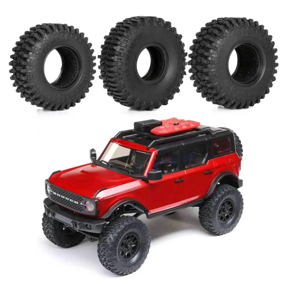 

4pcs 1.0 Inch Remote Control Car Rubber Tires Skin Mini Wheels Compatible For Scx24 1:24 Simulation Climbing Car Accessories