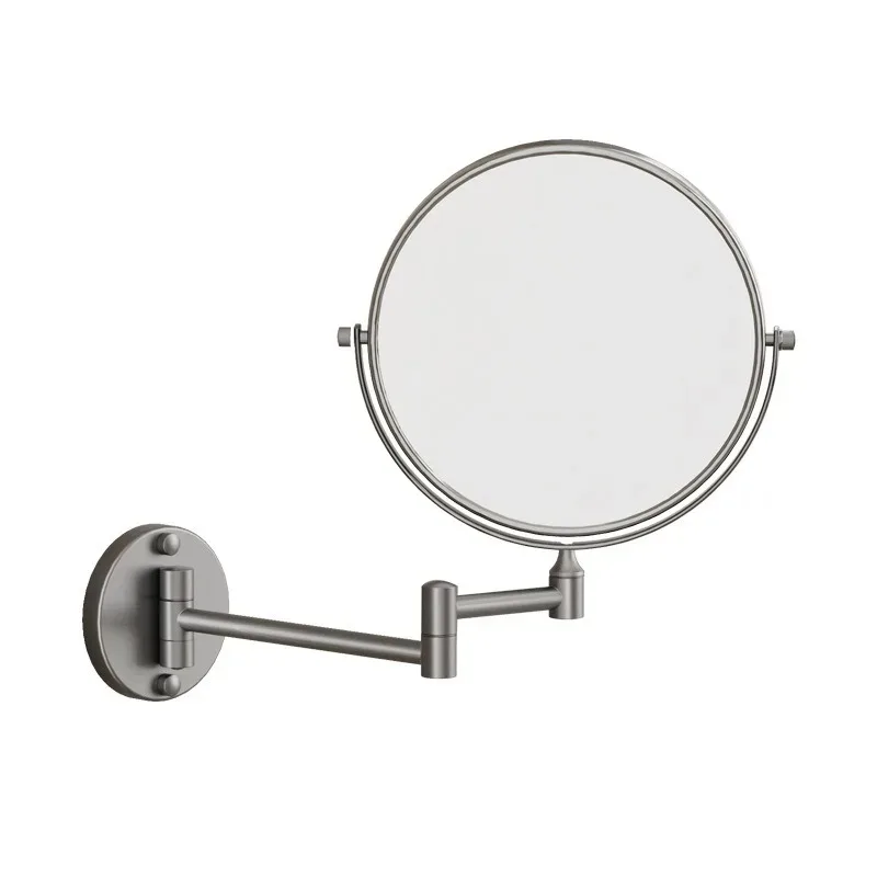 Telescopic Dressing Mirror Wall Mounted 8 Inch Magnifying Two-Sides Mirror Space Aluminum Black Makeup Mirror Cosmetic Lady Gift 6